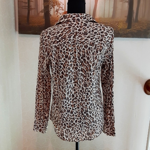 J. Crew Leopard Print Buttondown Blouse - Picture 2 of 5